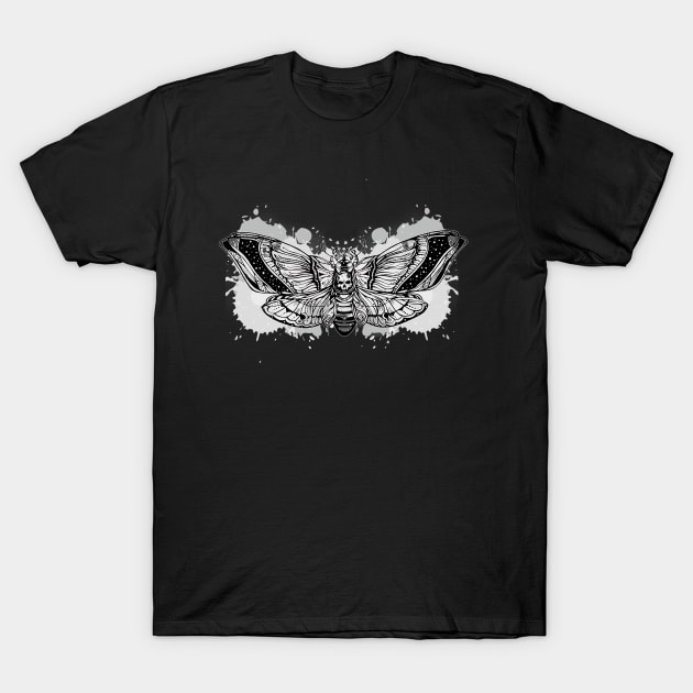 Skull Moth T-Shirt by Prettielilpixie